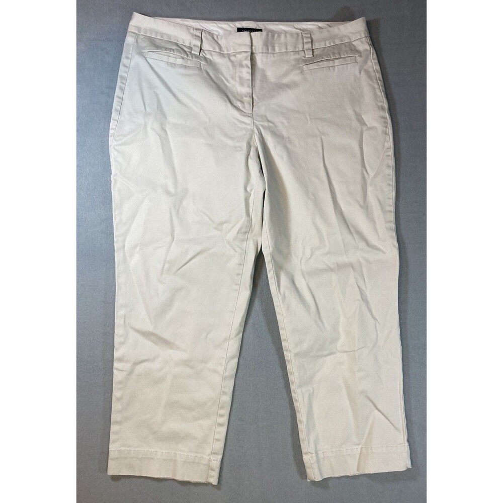 EUC Lands' End Fit 2 Light Khaki Chino Pants Woman Size 14 US